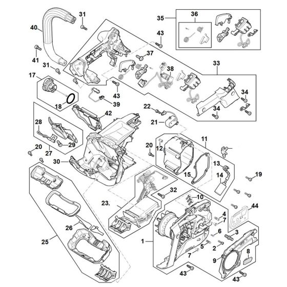 Motor, Handle Housing Assembly for Stihl MSA 220 TC-O Chainsaw