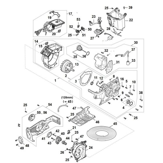 Electric Motor, Electronic Module Assembly for Stihl MSA 300 Chainsaw