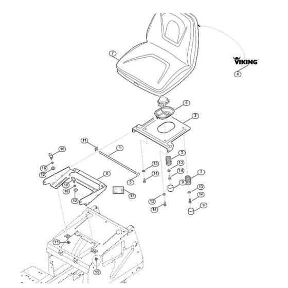 Seat for Stihl/ Viking MT 4112.0 SZ Ride on Mowers