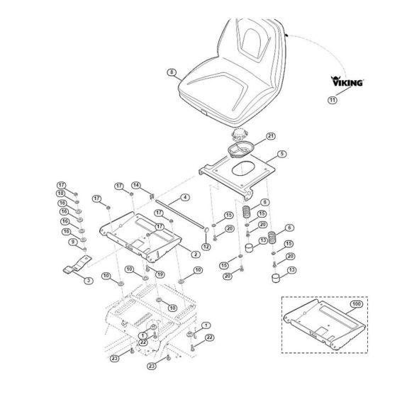 Seat  for Stihl/ Viking MT 5097.0 Ride on Mowers