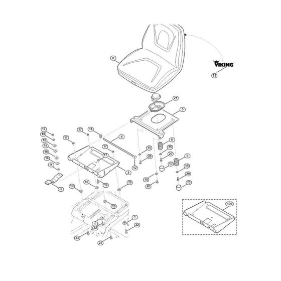 Seat for Stihl/ Viking MT 5097.0 C Ride on Mowers