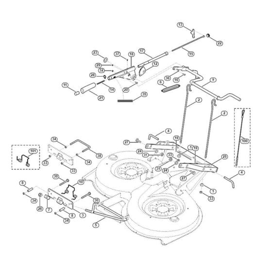 Height Adjustment  for Stihl/ Viking MT 5097.0 G Ride on Mowers