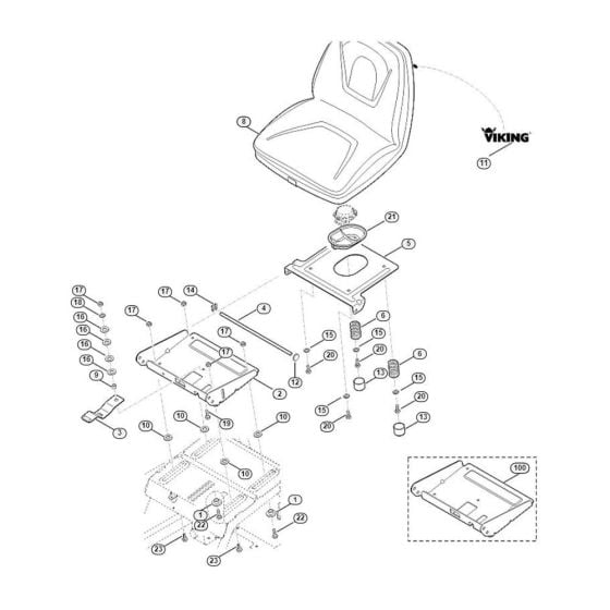 Seat for Stihl/ Viking MT 5097.0 G Ride on Mowers