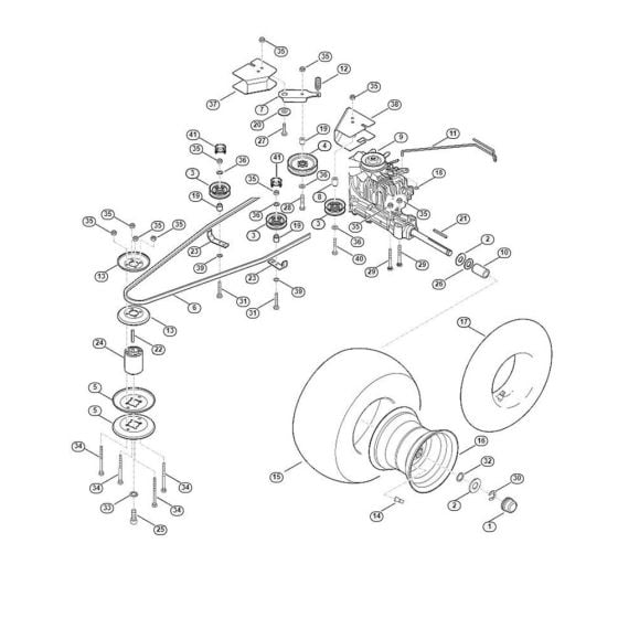 Gearbox, Rear Wheel for Stihl/ Viking MT 5097.0 K Ride on Mowers