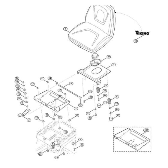 Seat for Stihl/ Viking MT 5097.0 K Ride on Mowers