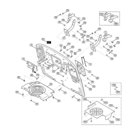 Back Panel for Stihl/ Viking MT 5097.0 K Ride on Mowers