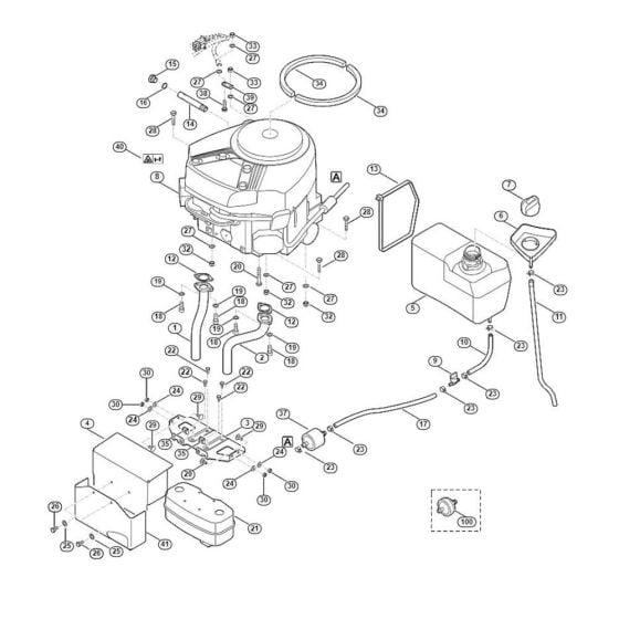 Engine, Tank for Stihl/ Viking MT 5097.0 Z Ride on Mowers