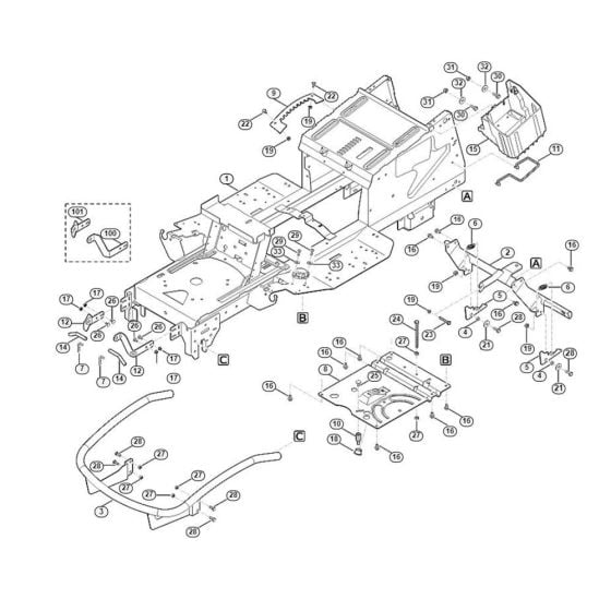 Frame for Stihl/ Viking MT 5097.1 C Ride on Mowers