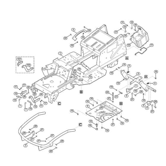 Frame  for Stihl/ Viking MT 5097.1 Z Ride on Mowers