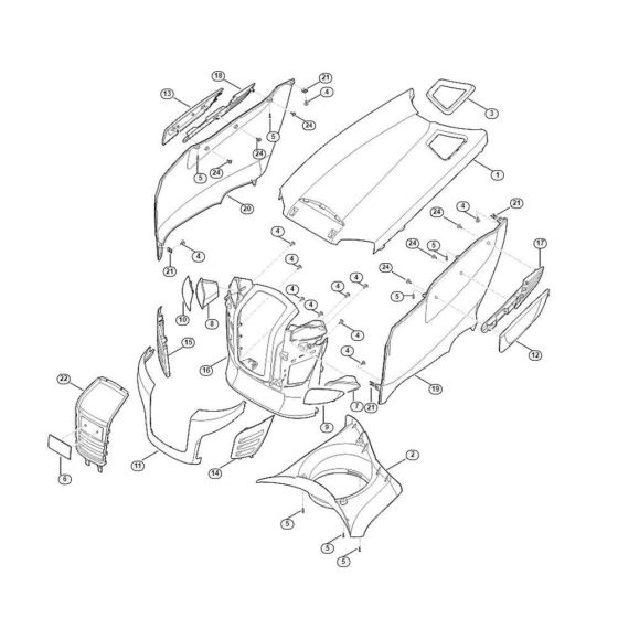 Engine Hood  for Stihl/ Viking MT 5097.1 Z Ride on Mowers