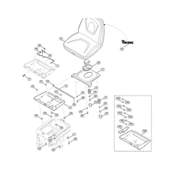 Seat  for Stihl/ Viking MT 5097.1 Z Ride on Mowers