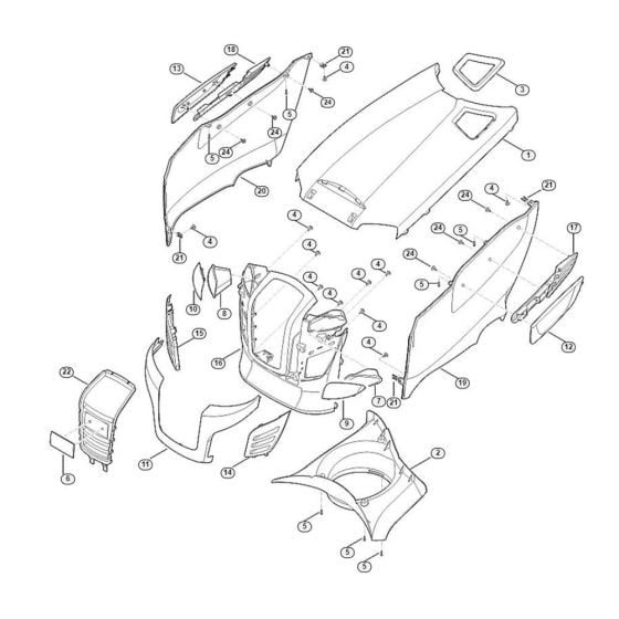 Engine Hood  for Stihl/ Viking MT 5112.1 Z Ride on Mowers