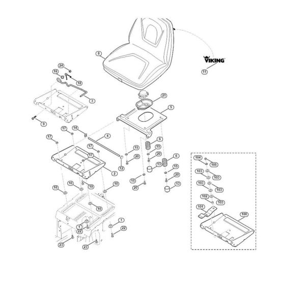 Seat  for Stihl/ Viking MT 5112.1 Z Ride on Mowers