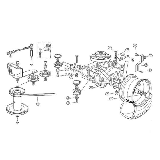 Gearbox-1 for Stihl/ Viking MT 580 Ride on Mowers