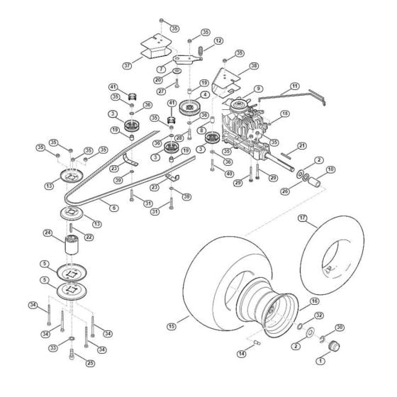 Gearbox, Rear Wheel for Stihl/ Viking MT 6112.0 Ride on Mowers