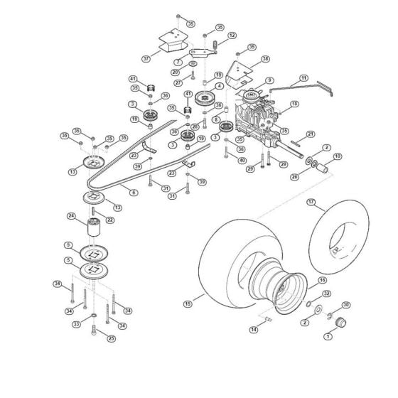 Gearbox, Rear Wheel for Stihl/ Viking MT 6112.0 K Ride on Mowers