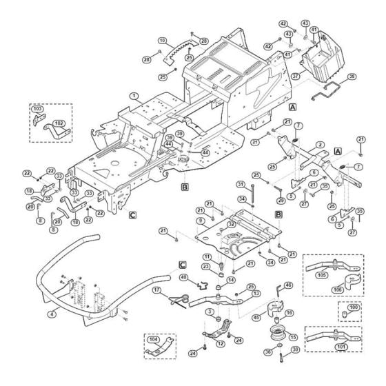 Frame  for Stihl/ Viking MT 6112.1 ZL Ride on Mowers