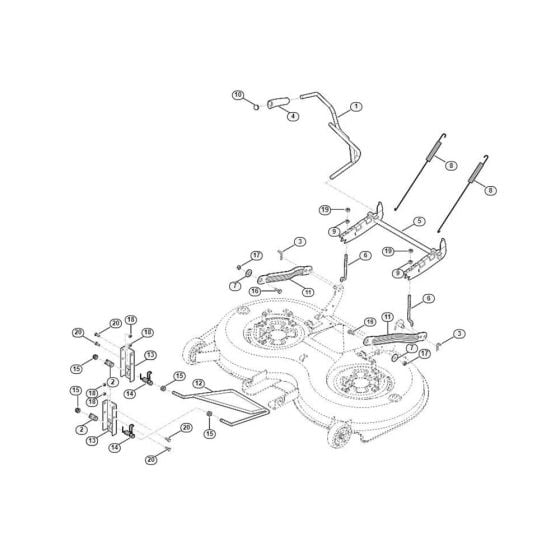 Height Adjustment  for Stihl/ Viking MT 6112.1 ZL Ride on Mowers