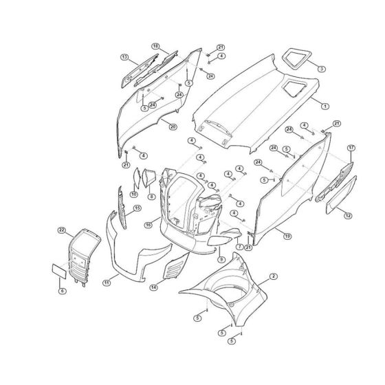 Engnie Hood for Stihl/ Viking MT 6112.1 ZL Ride on Mowers