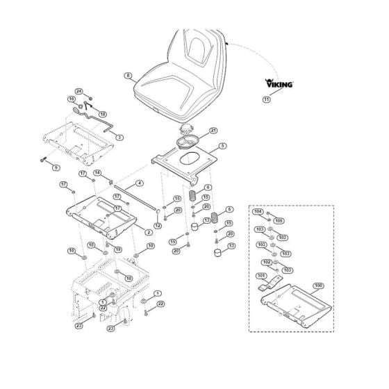 Seat for Stihl/ Viking MT 6127.1 ZL Ride on Mowers