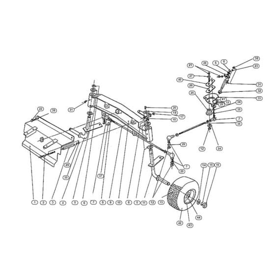 Front Axle, Steering for Stihl/ Viking MT 640 (1996) Ride on Mowers