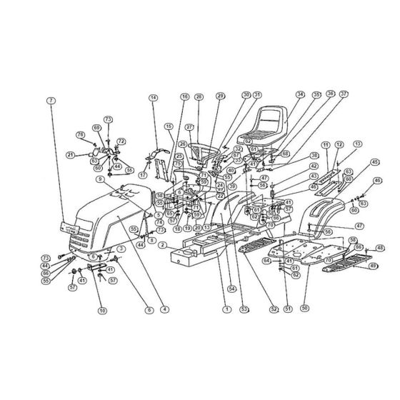 Hood Assembly  for Stihl/ Viking MT 640 (1996) Ride on Mowers