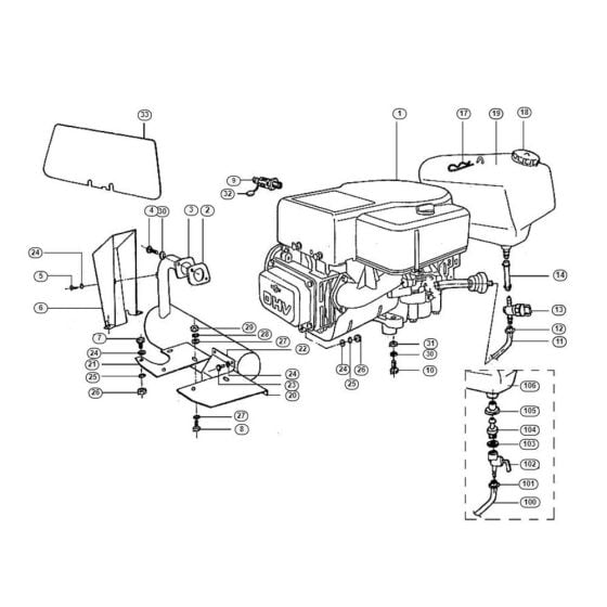 Engine  for Stihl/ Viking MT 640 (1997) Ride on Mowers