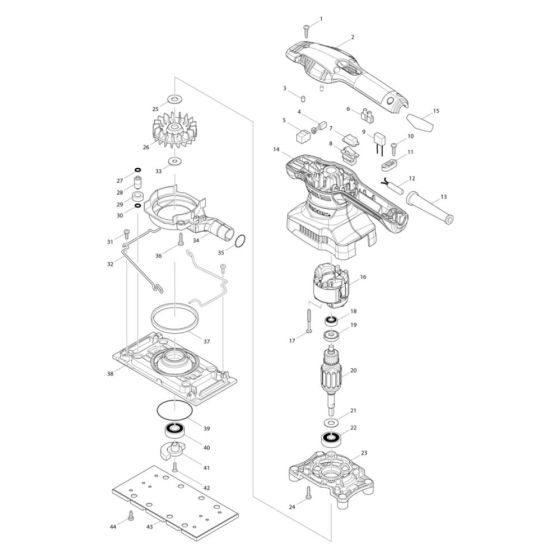 Complete Assembly for Makita MT923 Sander