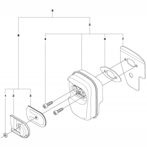 Muffler Assembly for Husqvarna 240e Chainsaws