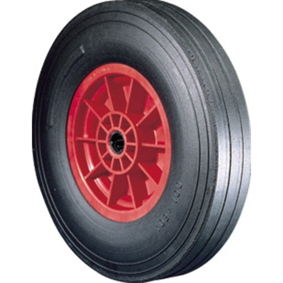 Cushion Rubber Tyre c/w Polypropylene Centre & Plain Bearing Wheel Only