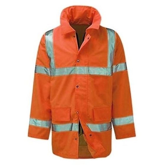 High Visibility Waterproof Jacket - Orange, Size: XX Large