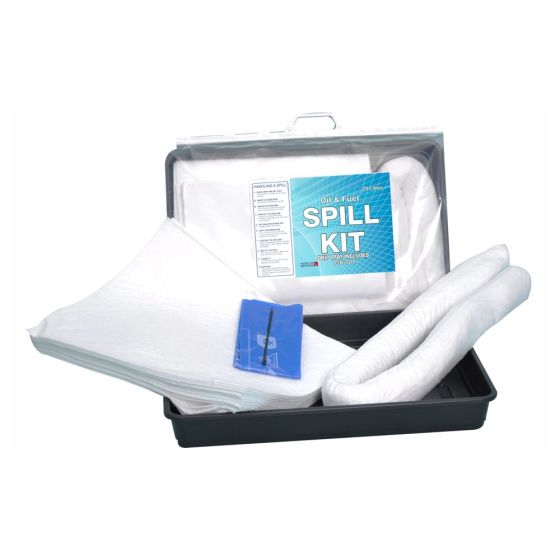 20 Litre Socks and Pads Spill Kits with Drip Tray