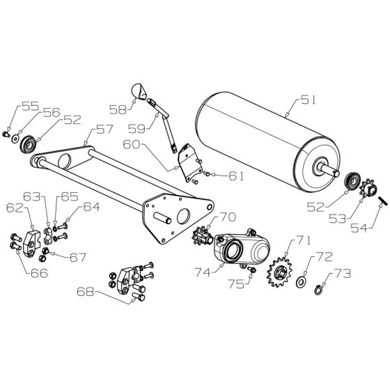 Roller Assembly for Morrison Oxford 48RS (2015 Dec 457952) Power Drive Mower