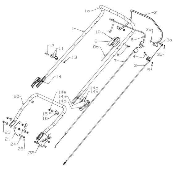 Handle Assembly for Morrison Oxford 48RS (2015 Dec 457952) Power Drive Mower