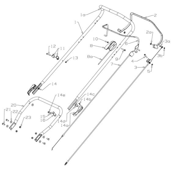 Handle Assembly for Morrison Oxford 54RS (2015 Dec 457953) Power Drive Mower