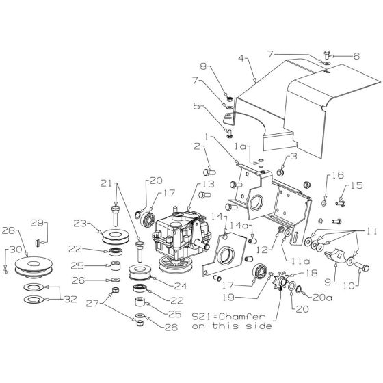 Gearbox Assembly for Morrison Oxford 54RS (2015 Dec 457953) Power Drive Mower