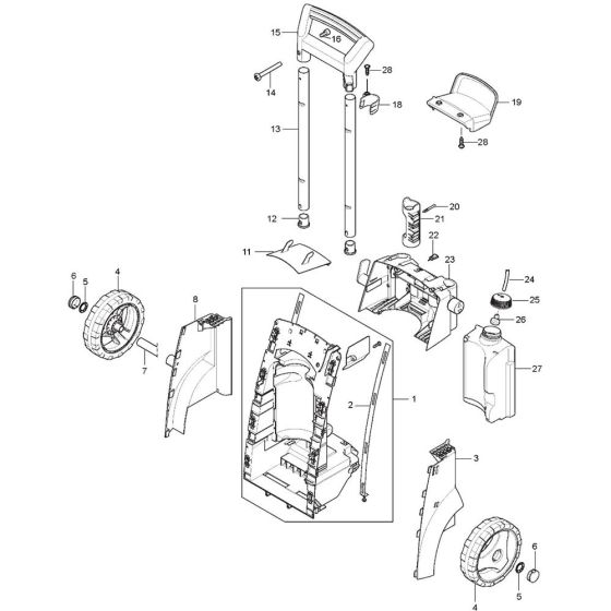 Back Assembly for Nilfisk P 150.2-10 POWER X-TRA Pressure Washer