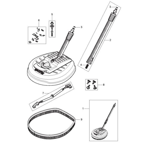 Patio Cleaner Assembly for Nilfisk P 150.2-10 POWER X-TRA Pressure Washer