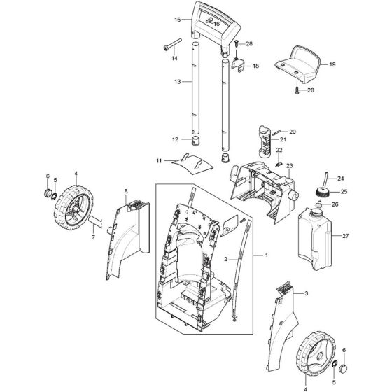 Back Assembly for Nilfisk P 150.2-10 X-TRA Pressure Washer