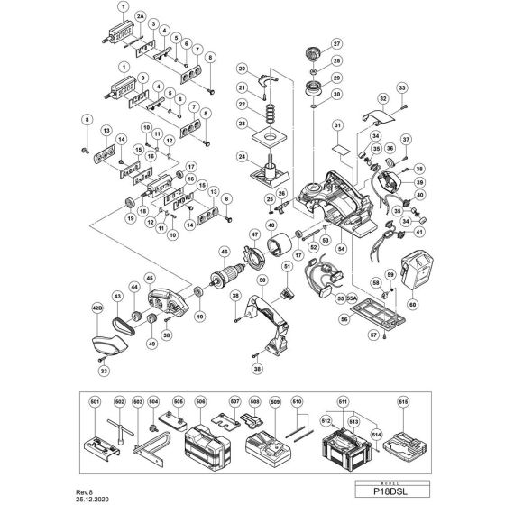 Main Assembly for Hikoki P18DSL Cordless Planer