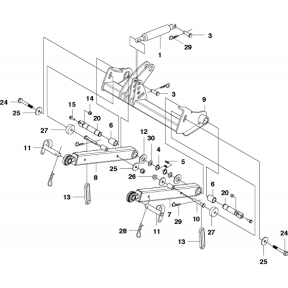 Mower Lift/Deck Lift Assembly for Husqvarna P520D Riders