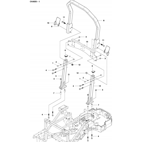 Chassis/Frame Assembly-2 for Husqvarna P520D Riders