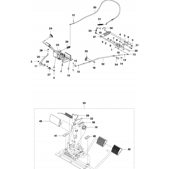 Controls Assembly for Husqvarna P524 Riders