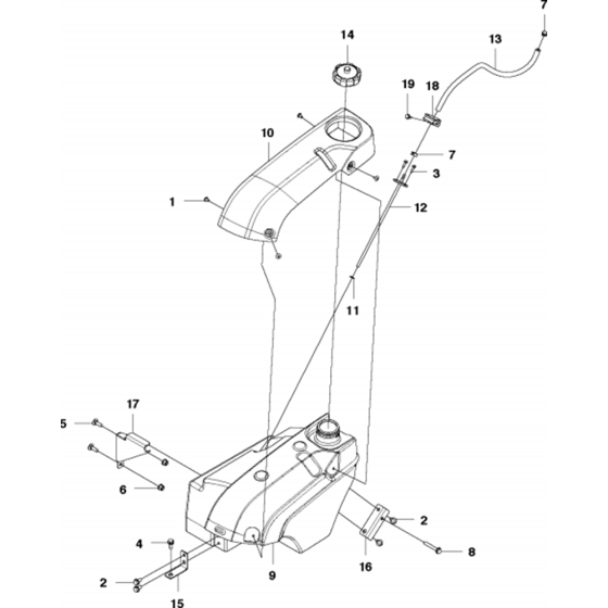 Fuel System Assembly for Husqvarna P524 Riders