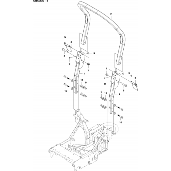 Chassis/Frame Assembly-3 for Husqvarna P524 Riders