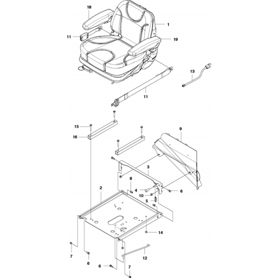 Seat Assembly for Husqvarna P525D Riders