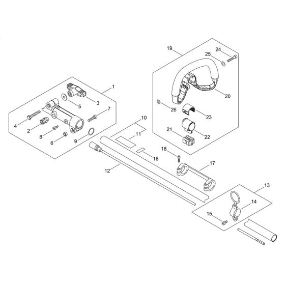 Main, Pipe Handle for ECHO PAS-2620ES Multi-Tool Power Unit