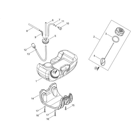 Fuel Tank for ECHO PAS-2620ES Multi-Tool Power Unit