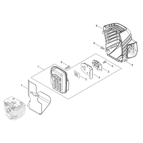 Muffler for ECHO PAS-2620ES Multi-Tool Power Unit