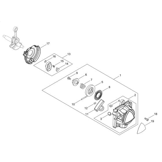 Recoil Starter, Pully for ECHO PAS-2620ES Multi-Tool Power Unit